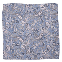 Blue Pink Silk Paisley Pocket Square