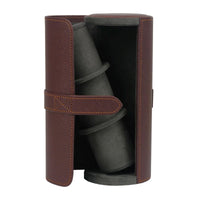 Seconds - Watch Roll Case for 3 in Dark Brown Vegan Leather (b) Seconds Clinks