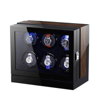 Seconds - Sydney Watch Winder Box for 6 Watches in Black (f) Seconds Clinks