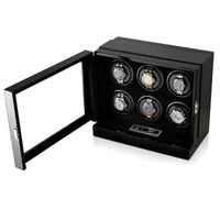 Seconds - Sydney Watch Winder Box for 6 Watches in Black (f) Seconds Clinks