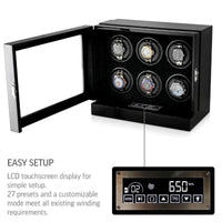 Seconds - Sydney Watch Winder Box for 6 Watches in Black (f) Seconds Clinks