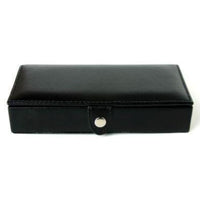 Seconds - 8 Pair Bonded Leather Black/Tan Cufflink Storage Box Seconds Clinks Australia