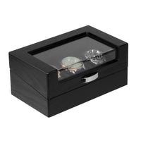 Seconds - 3 Slots Black Wooden Watch Box Seconds Clinks