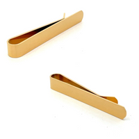 Engravable Shiny Gold Tie Bar curved end 50mm