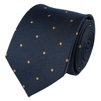 Navy Gold Silk Mini Spot Tie