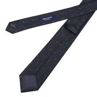 Navy Orange Silk Mini Spot Tie