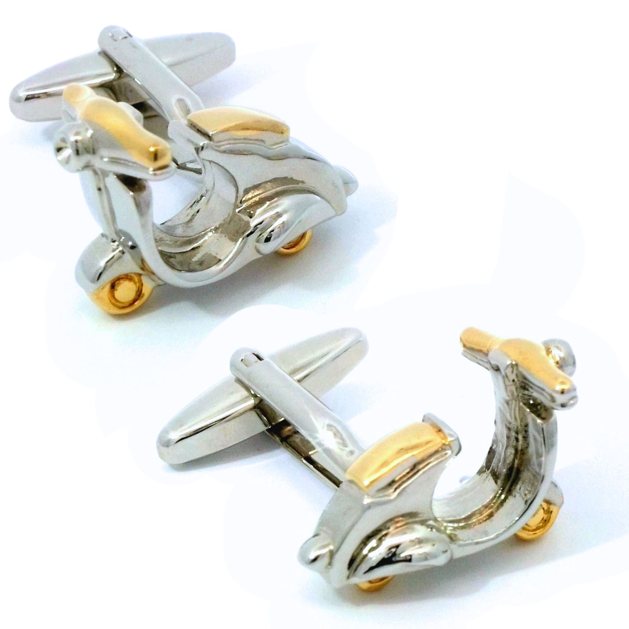 Gold Silver Scooters Cufflinks