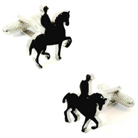 Horse and Rider Silhouette Cufflinks