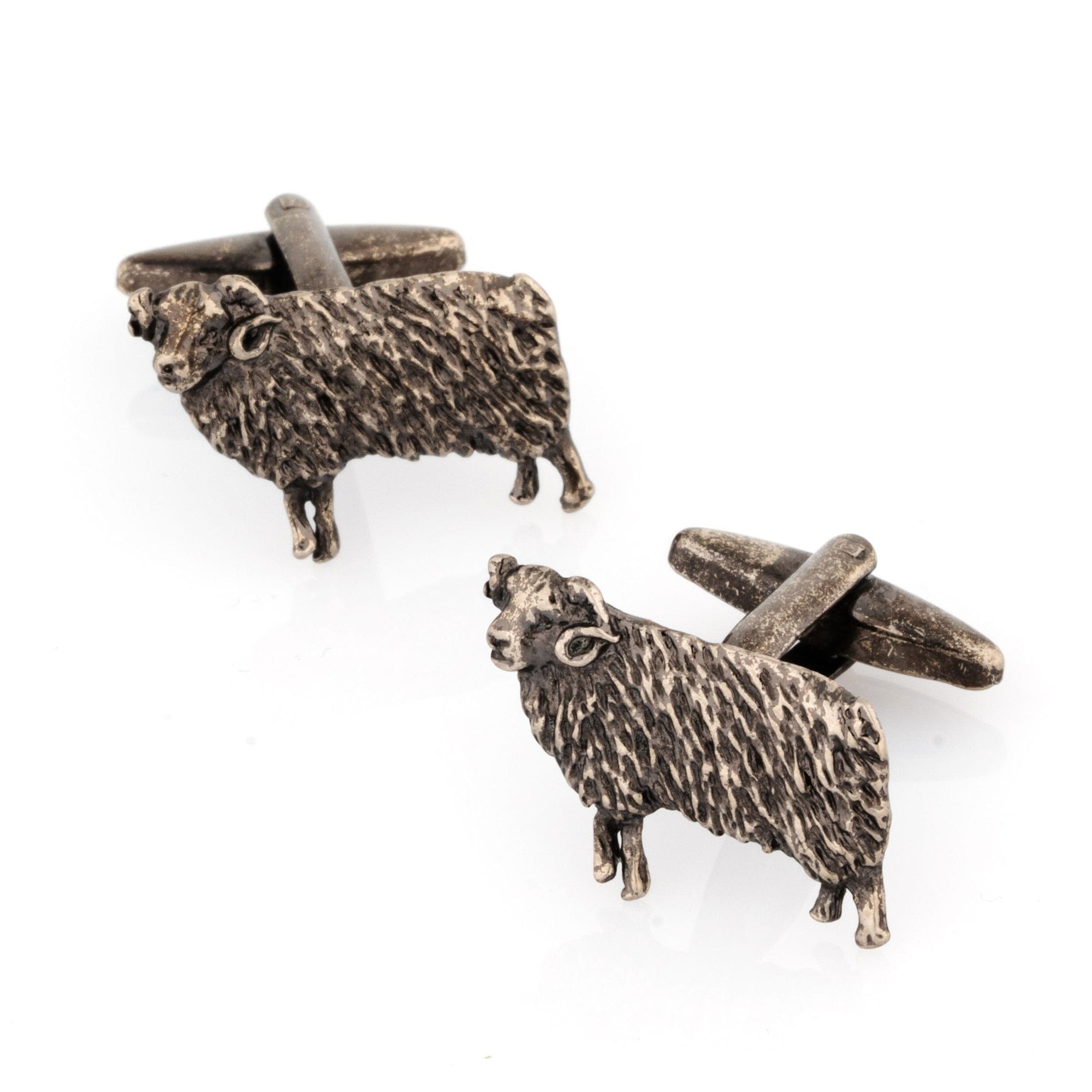 Ram Cufflinks in Antiqued Silver Novelty Cufflinks Clinks Australia Default 