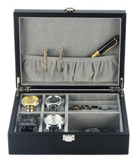 Carbon Fibre Cufflink Watch Box Storage Boxes Clinks Default