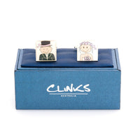 Bride & Groom Cartoon Wedding Cufflinks Wedding Cufflinks Clinks Australia