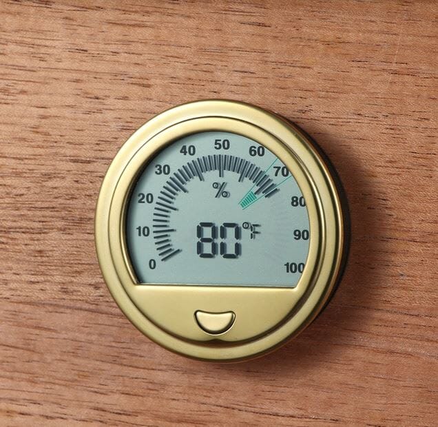 Round Humidity Temperature Gauge Metal Thermometer Hygrometer For Cigar Box