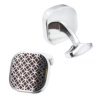 Coffee Enamel & Silver Filagree Design Cufflinks Classic & Modern Cufflinks Clinks Australia