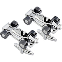 Silver F1 Cufflinks with Gunmetal Wheels Novelty Cufflinks Clinks Australia