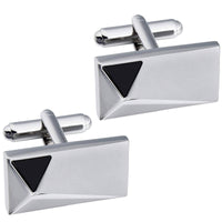 Silver Peak with Onyx Cufflinks Classic & Modern Cufflinks Clinks Australia