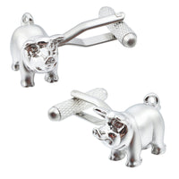 Cute Fat Pig Silver Cufflinks Novelty Cufflinks Clinks Australia