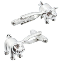 Cute Fat Pig Silver Cufflinks Novelty Cufflinks Clinks Australia