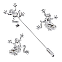 Frogs Silver Cufflinks and Stick Pin Set Gift Set Clinks