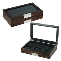 8 Slots Walnut Wooden Watch/Cufflink Box Watch Boxes Clinks