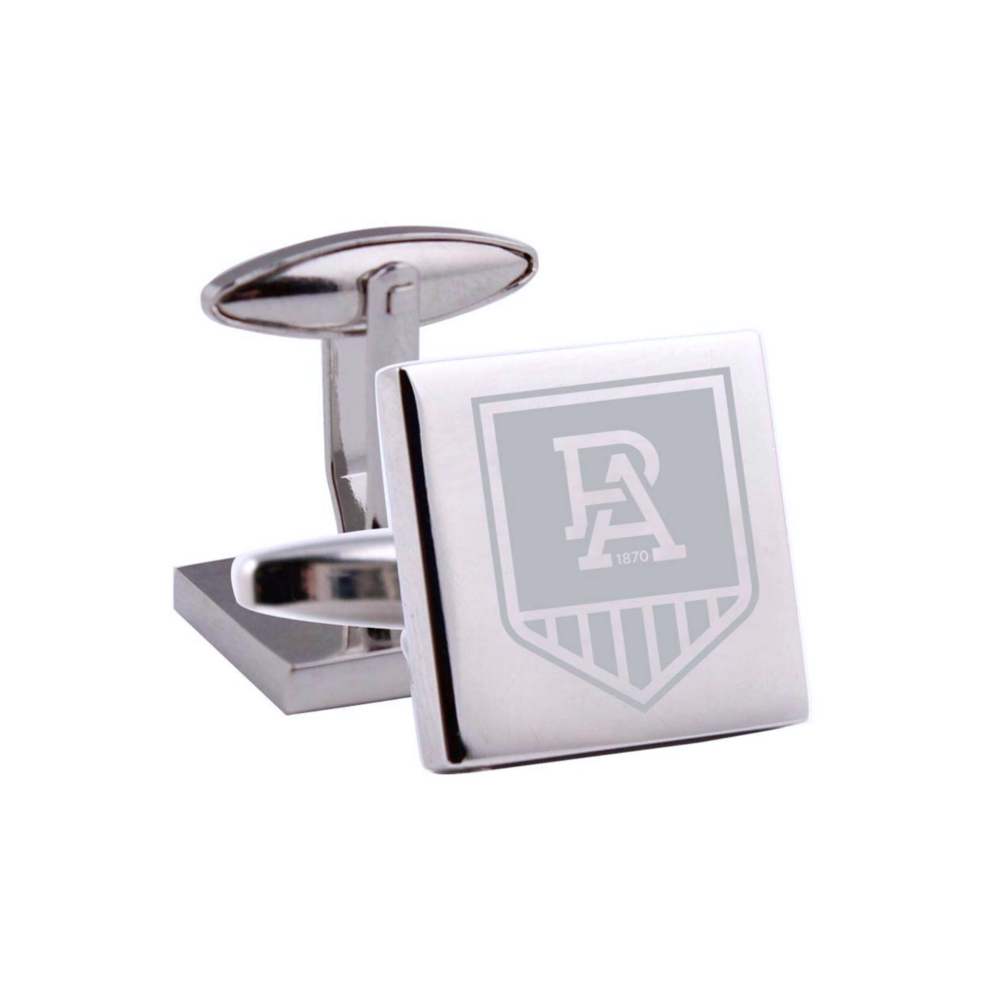 Silver Port Adelaide Power AFL Cufflinks Novelty Cufflinks AFL Silver Port Adelaide Power AFL Cufflinks 