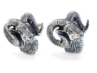 Ram's Head Cufflinks in Antiqued Silver Novelty Cufflinks Clinks Australia Default